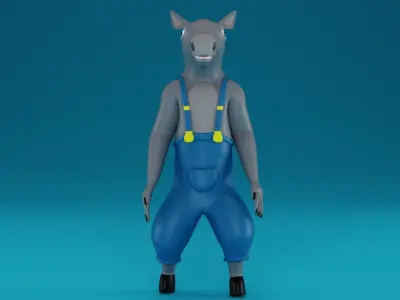 donkey Free low-poly 3D model