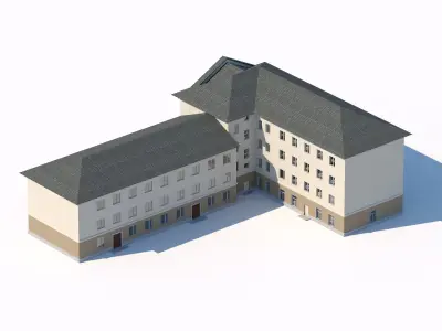 Classic Soviet residential building 3D model