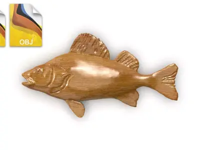 Fish 3d print 3d model stl obj wooden 3D model