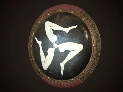 Hoplite Shield Triskelion 2 Low-poly 3D model