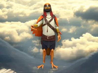 Eagle Warrior Character model pack Low-poly 3D model