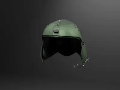 helicopter pilot helmet Low-poly 3D model