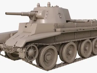 Tank BT 7 Clay Mental Ray 3D model