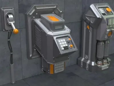 SCI-FI Switches - 10 pieces 3D model