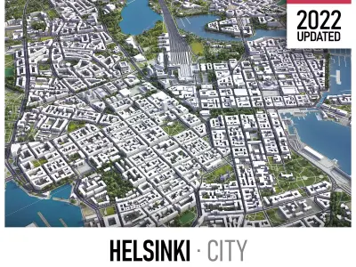Helsinki Low-poly 3D model