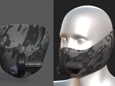Gas mask helmet scifi fantasy armor hats military Low-poly 3D model