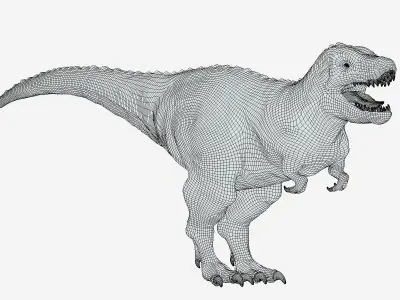  Tyrannosaurus 02 Low Poly PBR Realistic Low-poly 3D model
