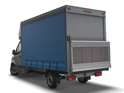 Freightliner Sprinter Luton Curtainsider Tail Lift 2023 3D model