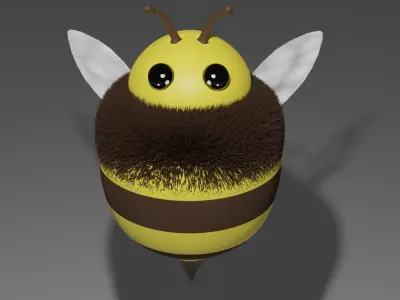 Stylised Cartoony Cute Bee  Low-poly 3D model