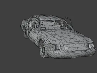 Wrecked and Rusty Police Car Free low-poly 3D model