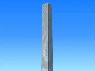 Modern city tower building 90 3D model