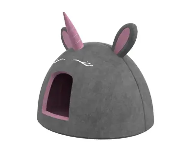 Unicorn Meow Hut Cat Hut Cat Tent Cozy Black 3D model