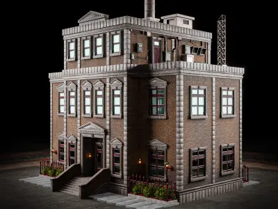 URBAN BUILDING OLD HORROR 3 Low-poly 3D model