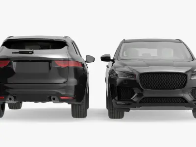 Premium Crossover Black Panoramic Roof 3D model