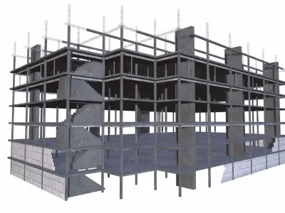 Construction Building Low-poly 3D model