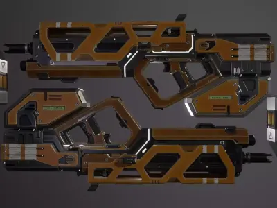 Scifi Assult Rifel Gun Low-poly 3D model