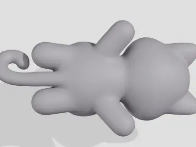 Cute british cat  Low-poly 3D model