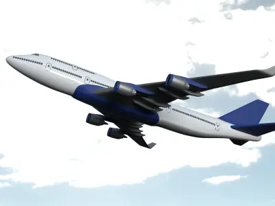 Passenger Aircraft Boeing B-747 High-Quality 3D Model  3D model