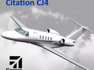 Cessna Citation CJ4 Low-poly 3D model
