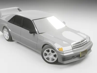 Mercedes-Benz Evolution II 190E Free low-poly 3D model
