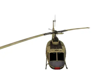Lowpoly Bell UH-1 Iroquois Low-poly 3D model