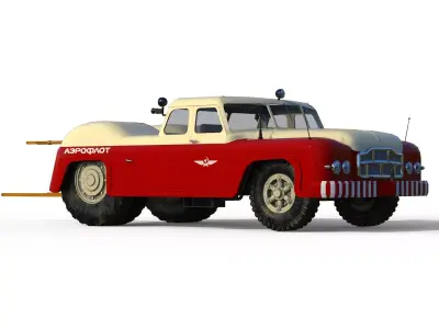 MAZ-541 aircraft tug Low-poly 3D model