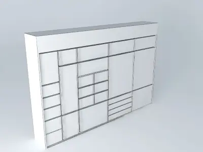 Detailed closet with clothes and boxes Free 3D model
