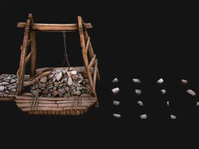 Quarry Stone Rock Mine Low-poly 3D model