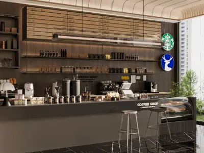 Coffee Shop Space Design 3D model