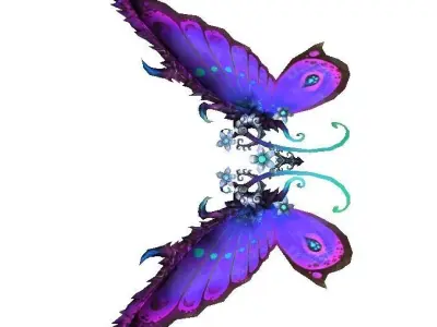 Butterfly-1 Wing Low-poly 3D model