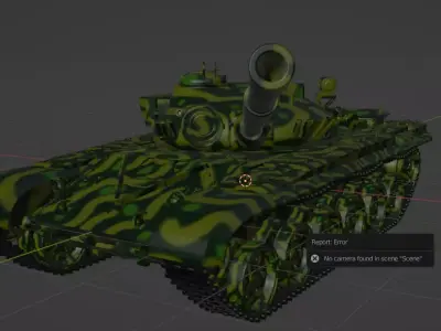 Tank T-72 Low-poly 3D model