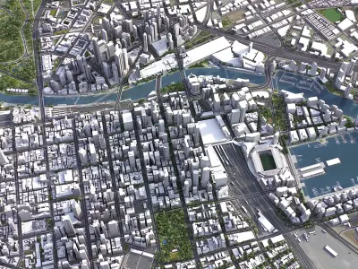 Melbourne Low-poly 3D model