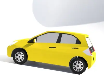 Honda Brio low poly car Low-poly 3D model