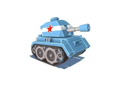 Tiny Tank - 4 colours Low-poly 3D model