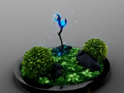 Moon Staff Low-poly 3D model