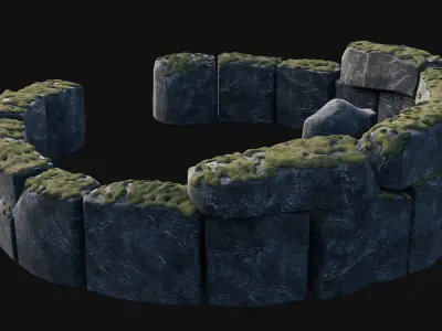 STONE CIRCLE ANCIENT MONUMENT STONE HENGE MEGALITH COLLECTION Low-poly 3D model