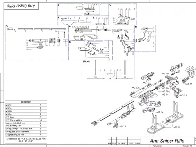 Ana Sniper Cannon 3 SKINS - Overwatch - STL and CAD - Commercial 3D print model