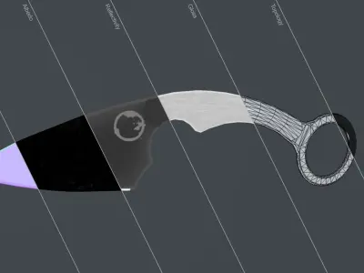 knife gameready pair of knives Free low-poly 3D model