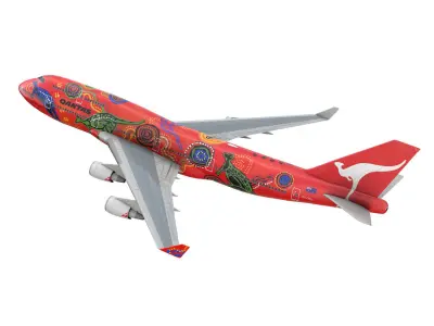 Boeing 747 - Qantas Wunala Dreaming 3D model