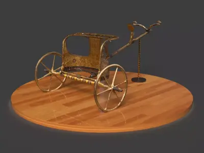 King Tut Chariot figure   Low-poly 3D model