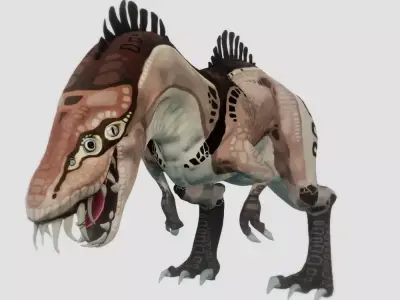 Cartoon T-Rex Dinosaur Low-poly 3D model