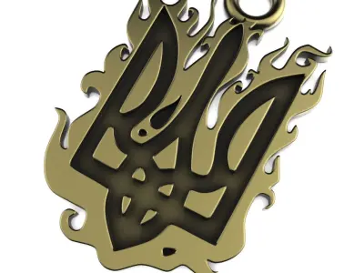 ukrainian trident patriot Free 3D print model