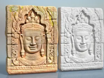 Low poly ruin Temple Walls - 240702 Low-poly 3D model