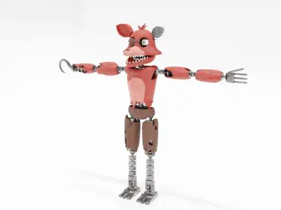 Foxy animated 3D model Low-poly 3D model