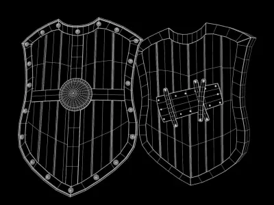 medieval shield lowpoly pbr Low-poly 3D model