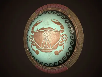 Hoplite Shield Crub Low-poly 3D model