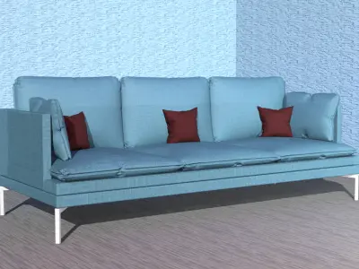 Realistic 3D Couch Sofa Model - High Quality PBR Furniture Asset Free 3D model