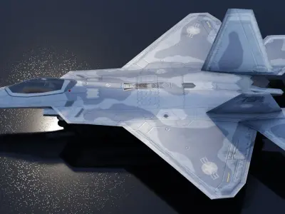 Lockheed Martin F-22 Raptor Low-poly 3D model