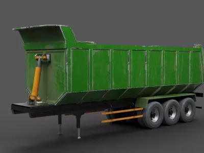 Dusty agricultural trailer 3D model