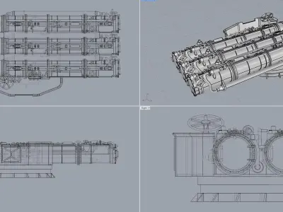 scale 1-200 Ijn Tone Type 92 torpedo tube scale 1-200 3D print model